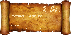 Rocskay Szabina névjegykártya